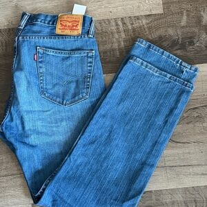 Levi's 505 Men's Blue Mid Waist Straight Cut Denim Jeans Size 34